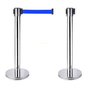 Cột chắn Inox trắng dây xanh dương 3m